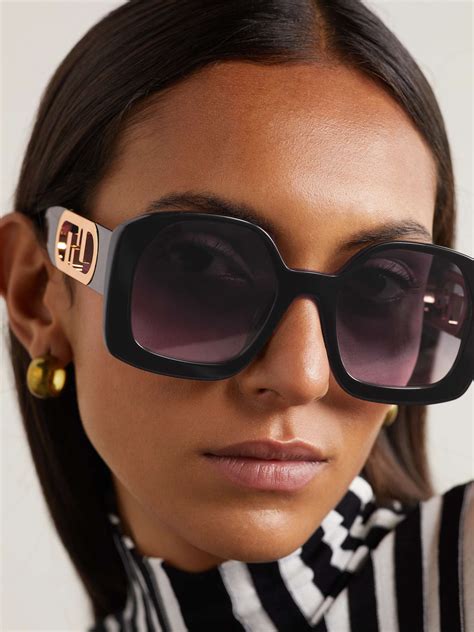 fendi oversize transluscent grey gradient sunglasses|Fendi oversized square acetate sunglasses.